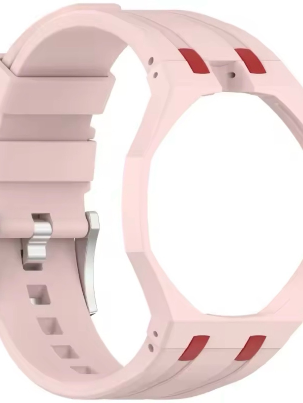Silicone Strap+Pc pink case for AP royal pop swatch Pocket watch accessories